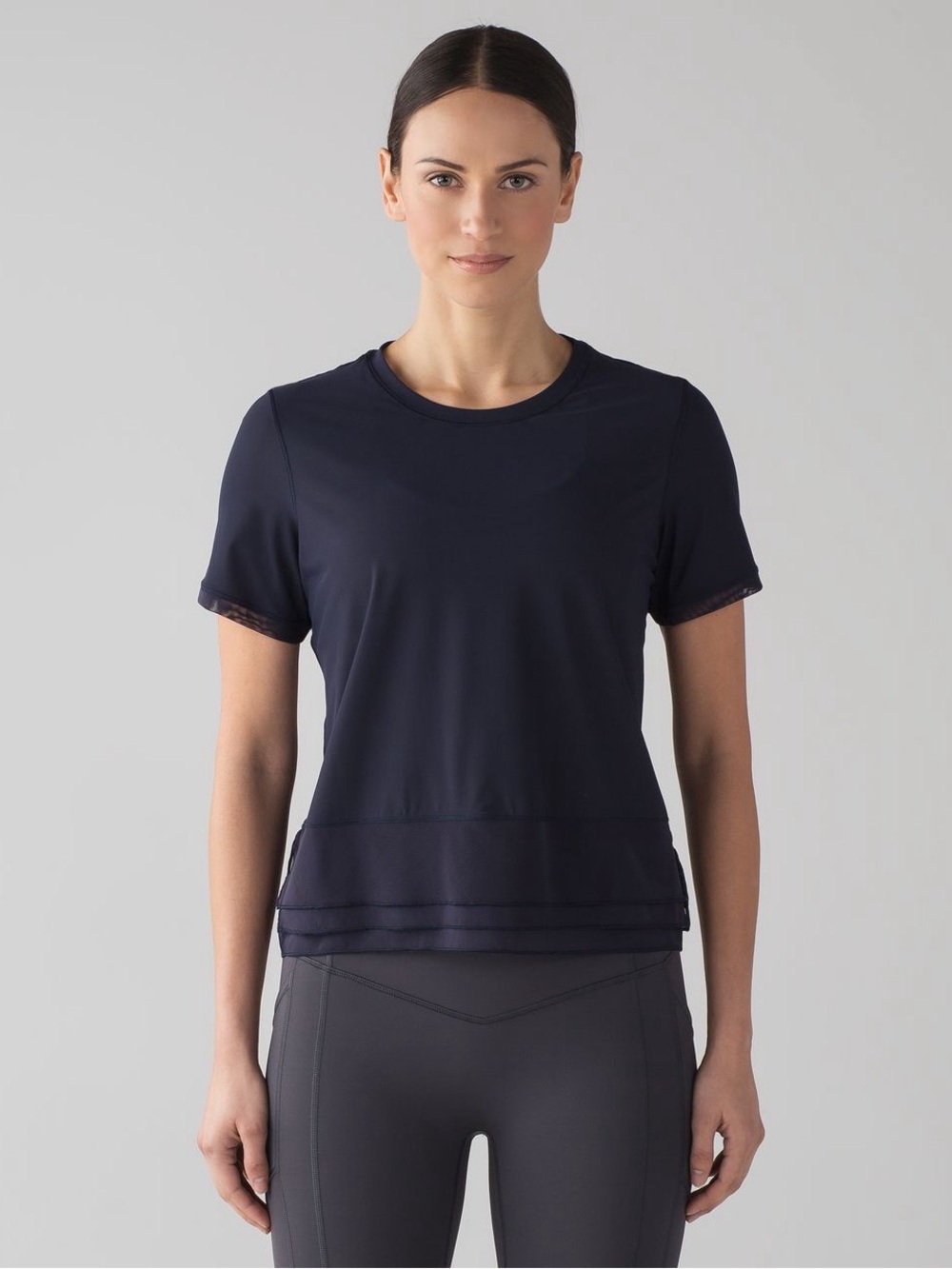 Classic Crewneck Short Sleeve Top - Navy
